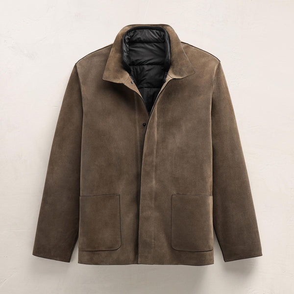 Suede Ranch Jacket in Caribou | James Perse Los Angeles