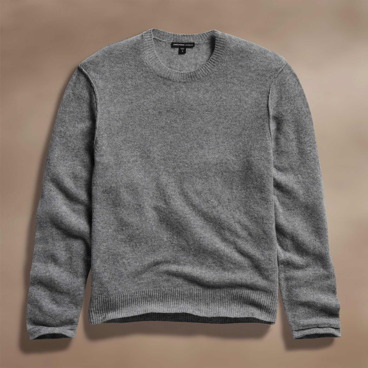 Soft Featherweight Cashmere Crew in Mid Heather Grey | James Perse Los Angeles