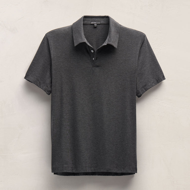 Performance Supima Pique Short Sleeve Polo in Black | James Perse Los Angeles