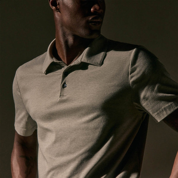 Performance Supima Pique Short Sleeve Polo in Concrete | James Perse Los Angeles