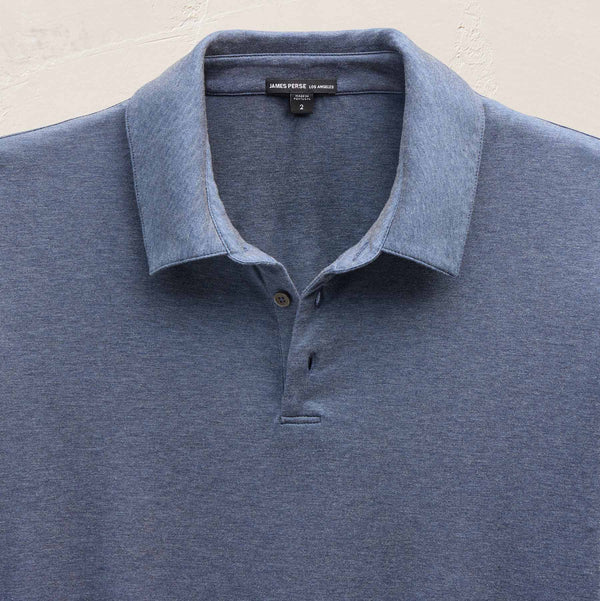 Performance Supima Pique Short Sleeve Polo in Mid Blue | James Perse Los Angeles