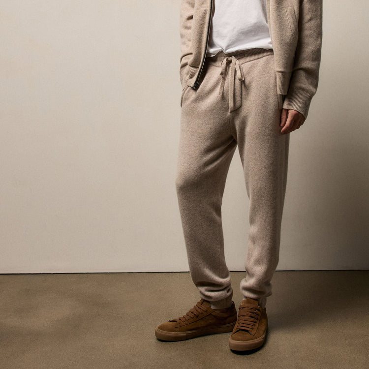 Recycled Cashmere Track Pant With Pockets in Stone | James Perse Los Angeles