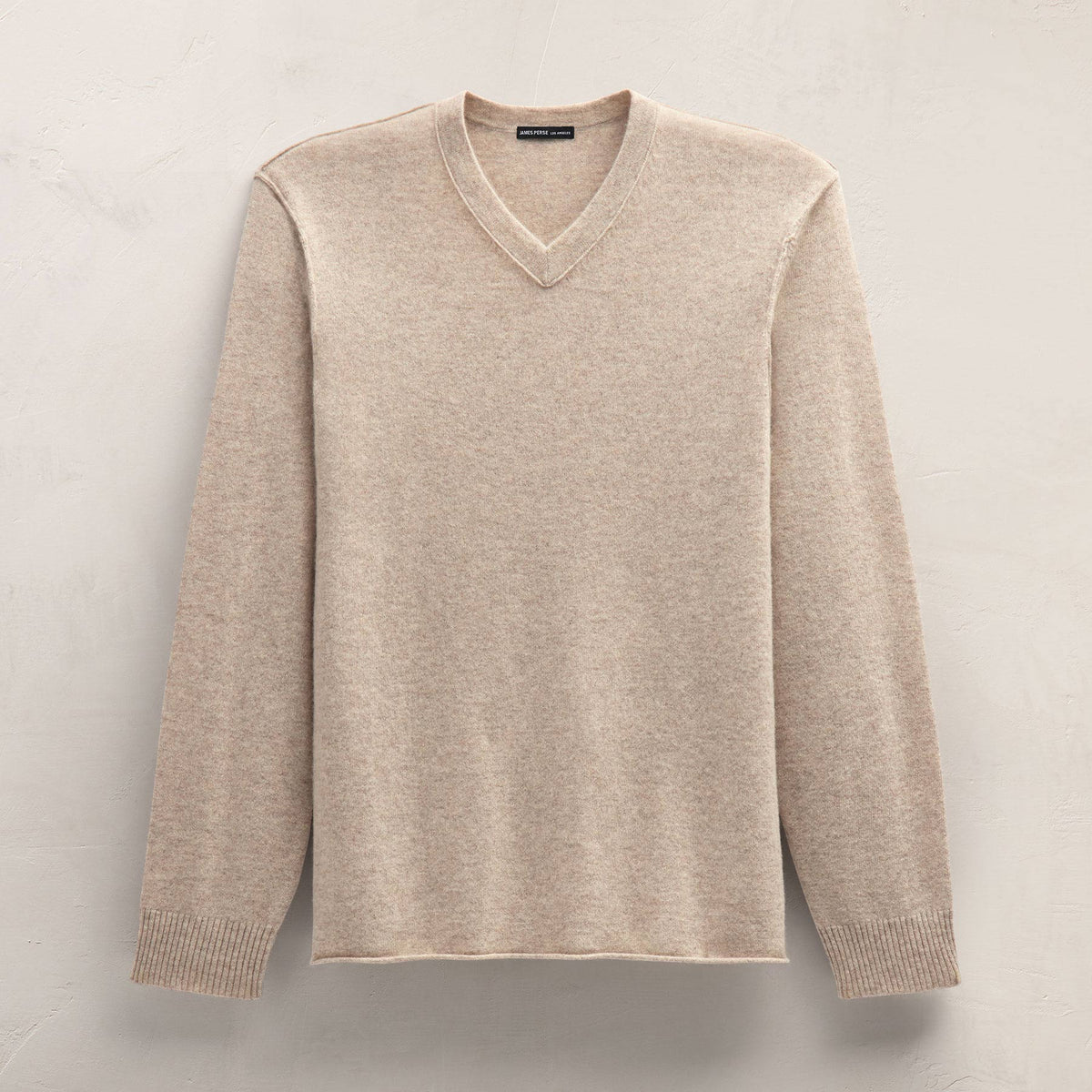 Cashmere V Neck Sweater in Stone | James Perse Los Angeles