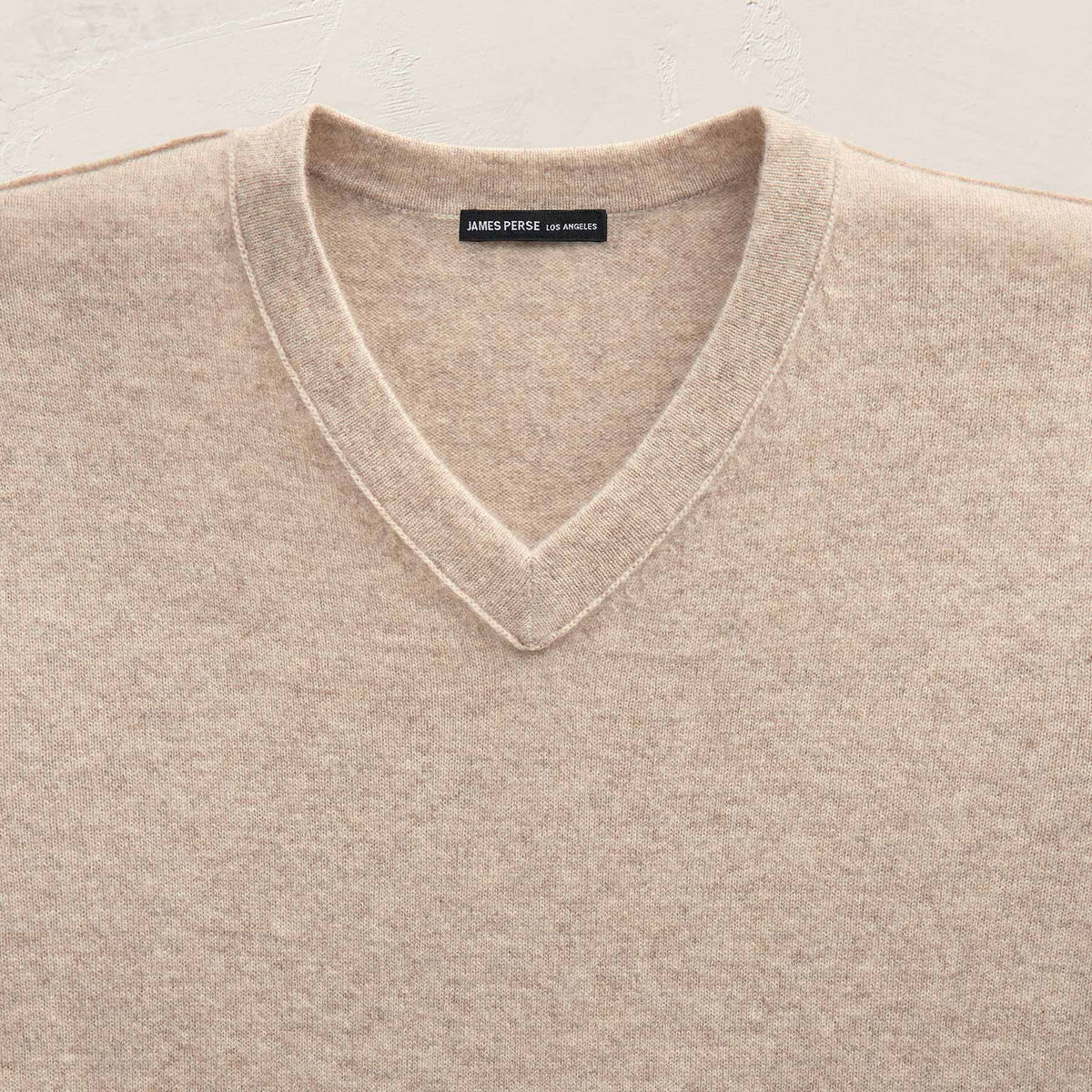 Cashmere V Neck Sweater in Stone | James Perse Los Angeles