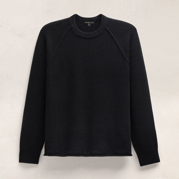 Recycled Cashmere Raglan Crew in Black | James Perse Los Angeles