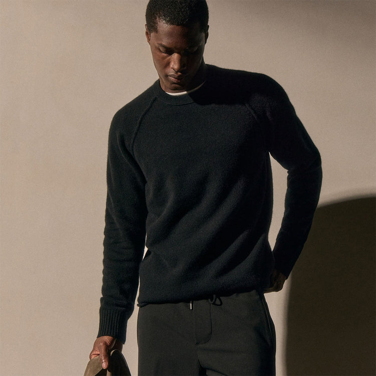 Men's Recycled Cashmere Crew Sweater Gift Set In Black/Stone | James Perse Los Angeles