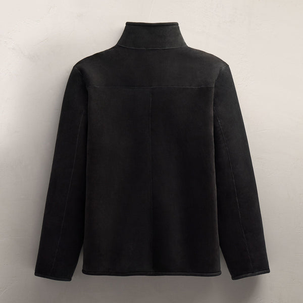 Suede Shearling Jacket in Black | James Perse Los Angeles