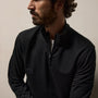 Fine French Terry Half Zip in Black | James Perse Los Angeles