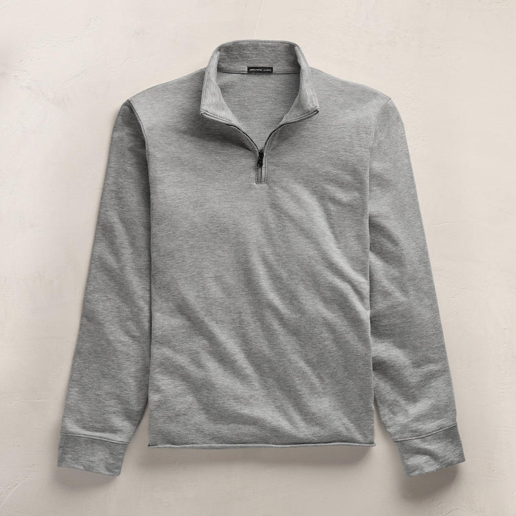 Fine French Terry Half Zip in Heather Grey | James Perse Los Angeles