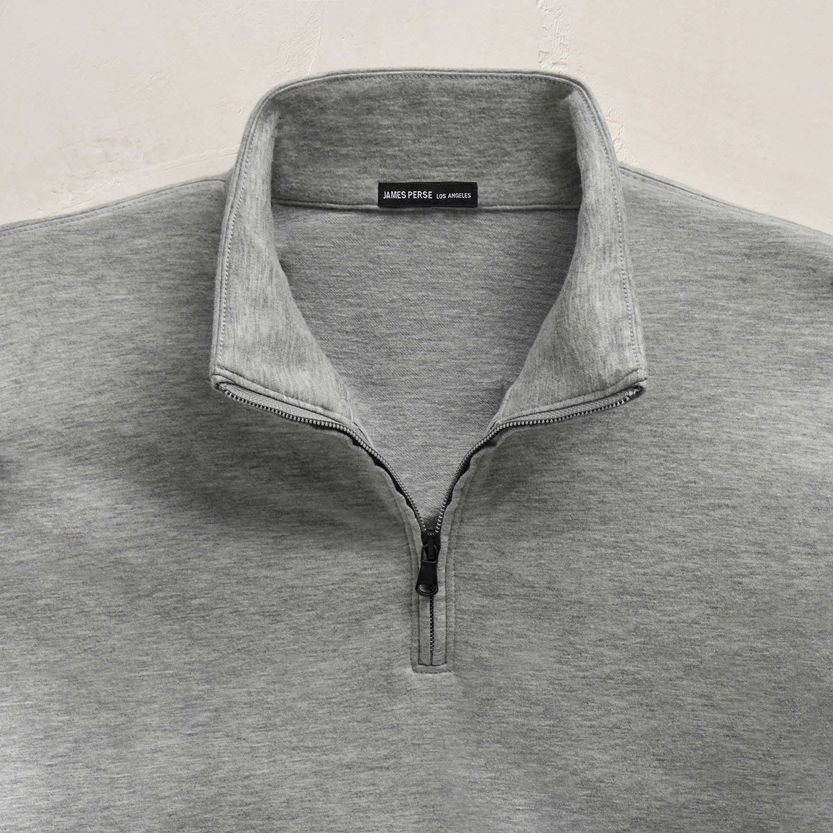 Fine French Terry Half Zip in Heather Grey | James Perse Los Angeles