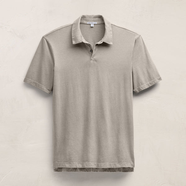 Sueded Jersey Polo in Concrete Pigment | James Perse Los Angeles
