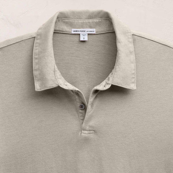 Sueded Jersey Polo in Concrete Pigment | James Perse Los Angeles