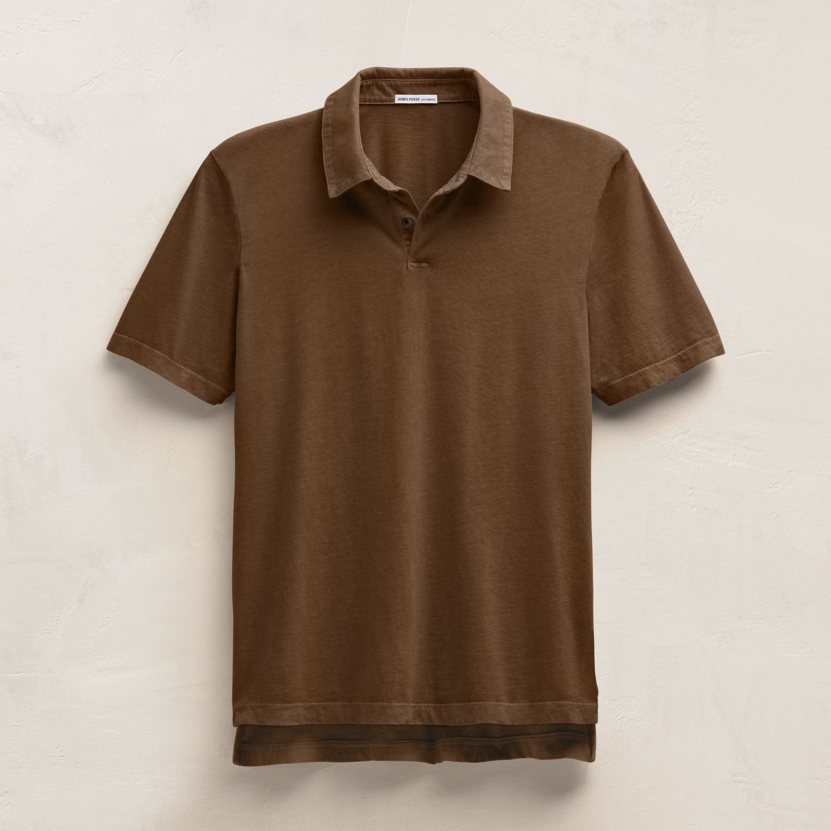 Sueded Jersey Polo in Gingerbread Pigment | James Perse Los Angeles