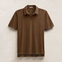 Sueded Jersey Polo in Gingerbread Pigment | James Perse Los Angeles