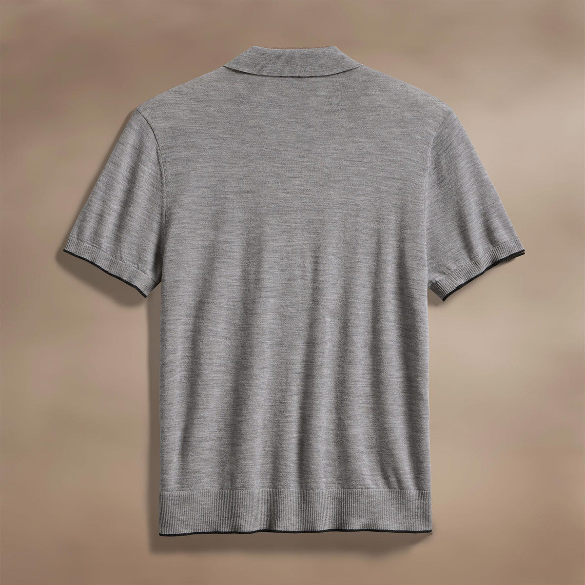 Ultrafine Cashmere Tipped Polo in Light Heather Grey/Coal | James Perse Los Angeles