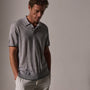 Ultrafine Cashmere Tipped Polo in Light Heather Grey/Coal | James Perse Los Angeles