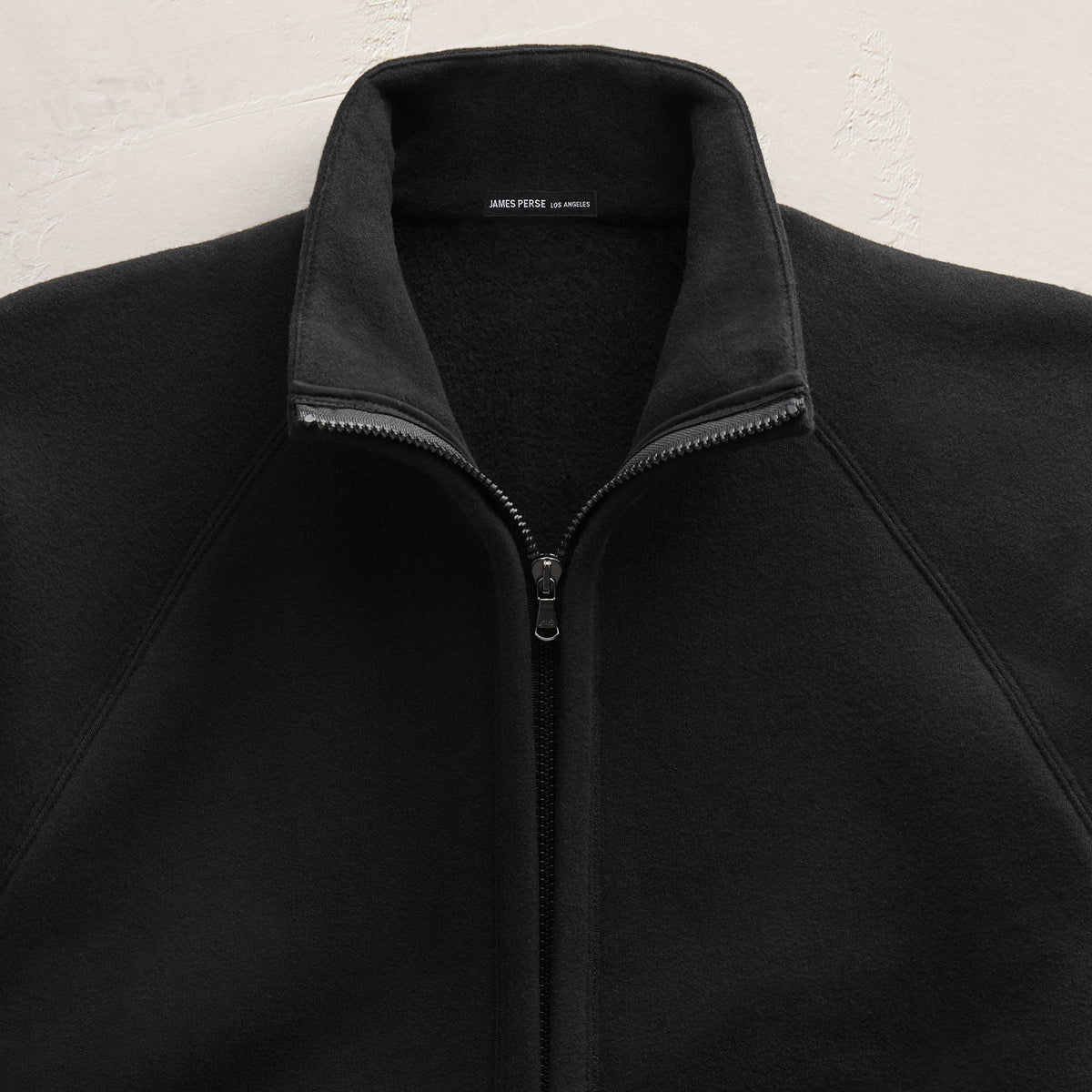 Cozy Full Zip Sweatshirt in Black | James Perse Los Angeles