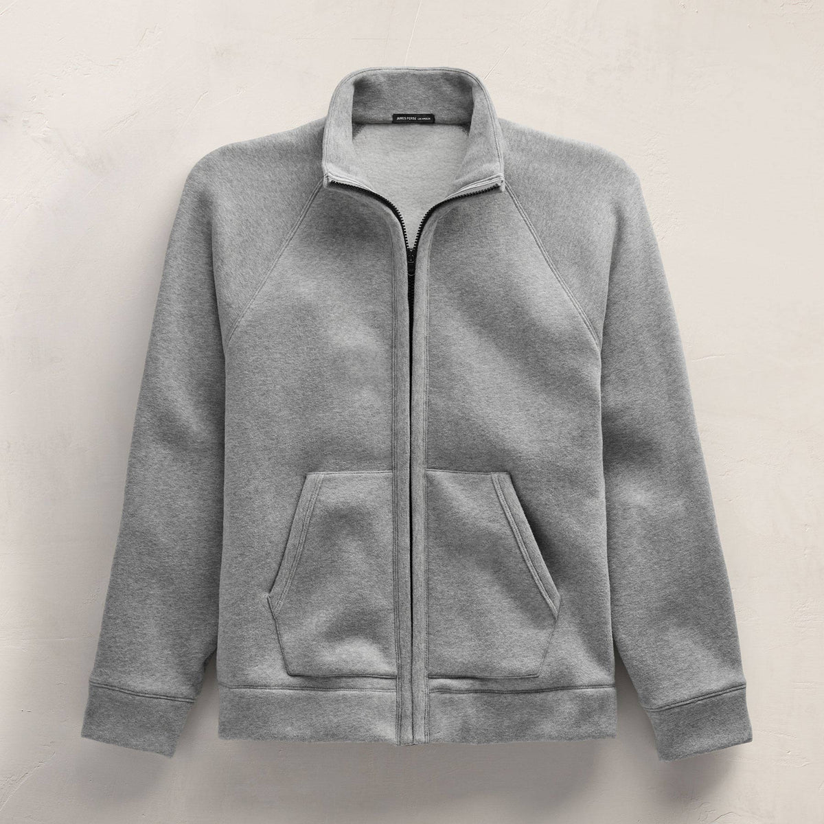 Cozy Full Zip Sweatshirt in Heather Grey | James Perse Los Angeles
