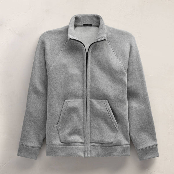 Cozy Full Zip Sweatshirt in Heather Grey | James Perse Los Angeles