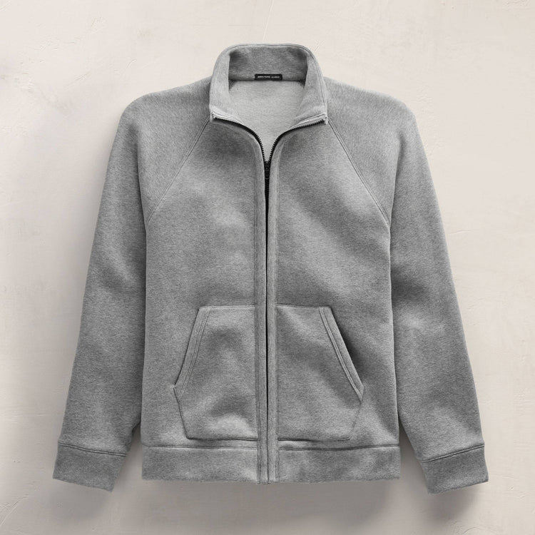 Cozy Full Zip Sweatshirt in Heather Grey | James Perse Los Angeles