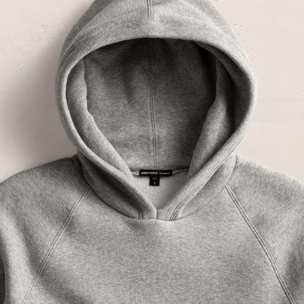 Cozy Hooded Sweatshirt in Heather Grey | James Perse Los Angeles