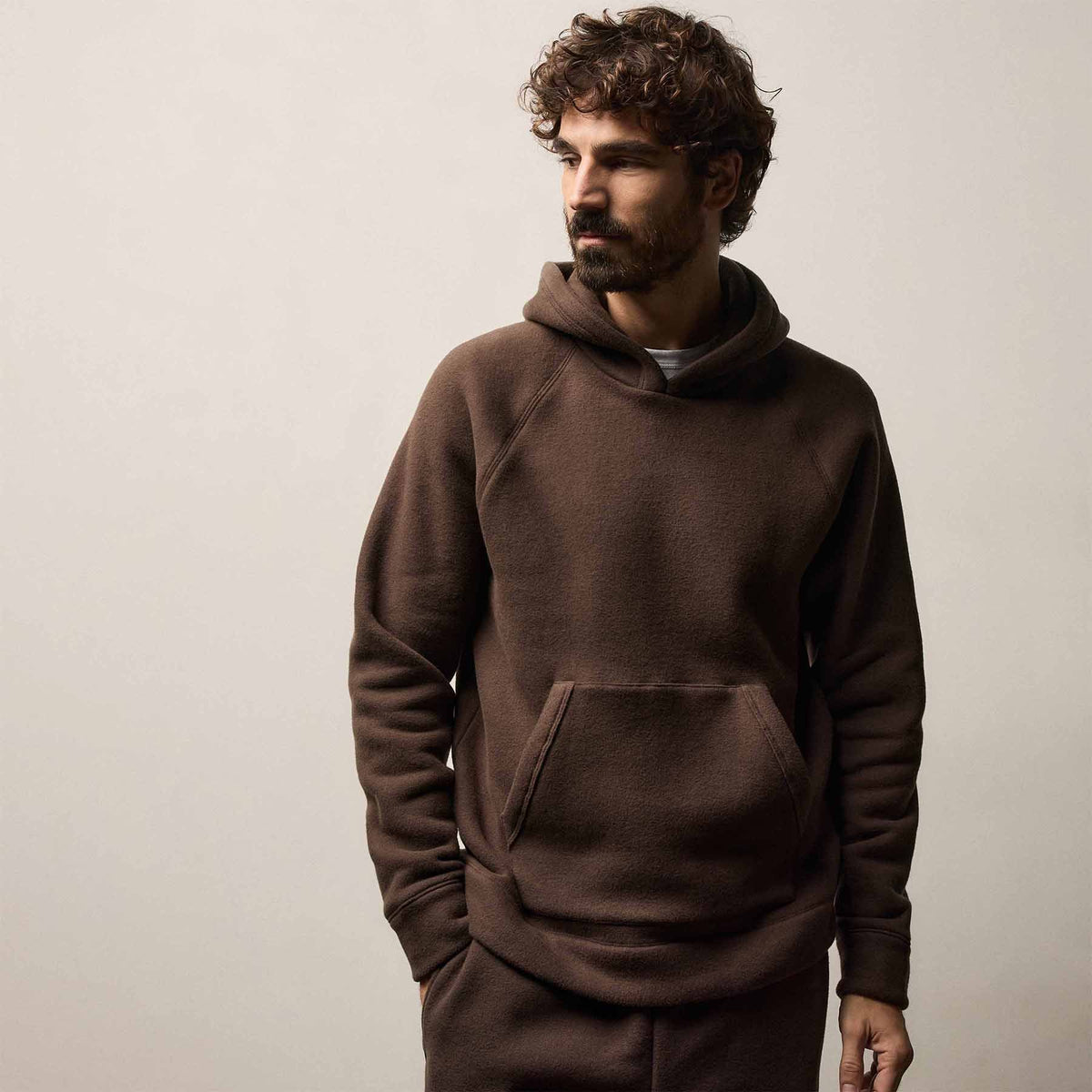 Men's Cozy Fleece Zip Hoodie & Cozy Sweat Pant With Piping Gift Set In Porcupine | James Perse Los Angeles