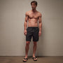 Curved Hem Board Short in Black/Black | James Perse Los Angeles