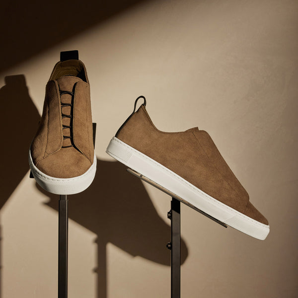 Suede Solstice Sneaker in String | James Perse Los Angeles