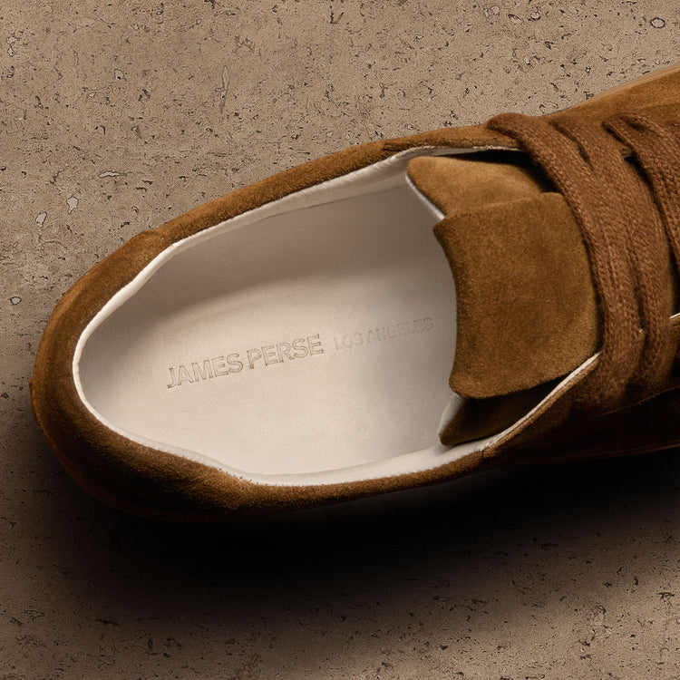 Men's Suede Retro Sneaker in Tabacco | James Perse Los Angeles