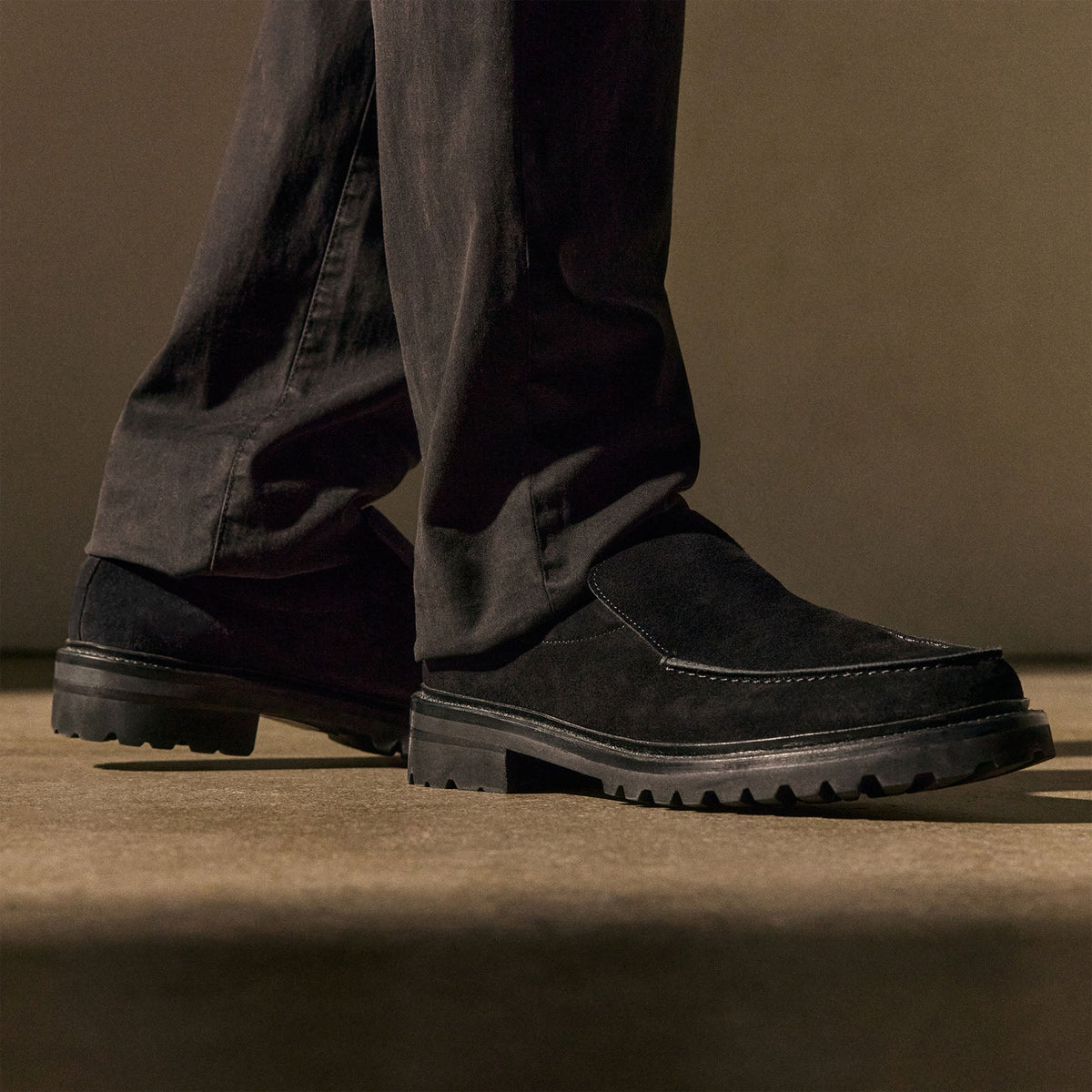 Men's Suede Loafer in Black | James Perse Los Angeles