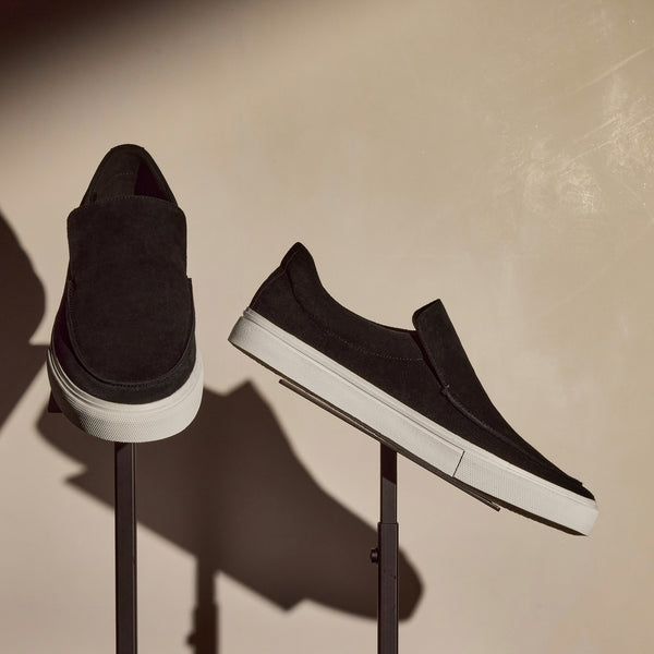 Coastal Suede Slip On in Black | James Perse Los Angeles