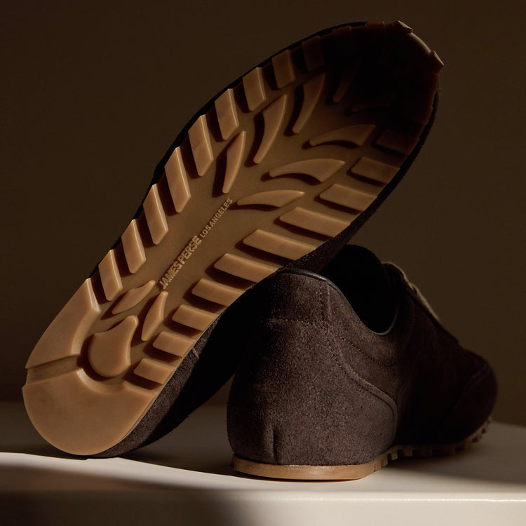 Women's Suede Low Running Sneaker in Cafe | James Perse Los Angeles