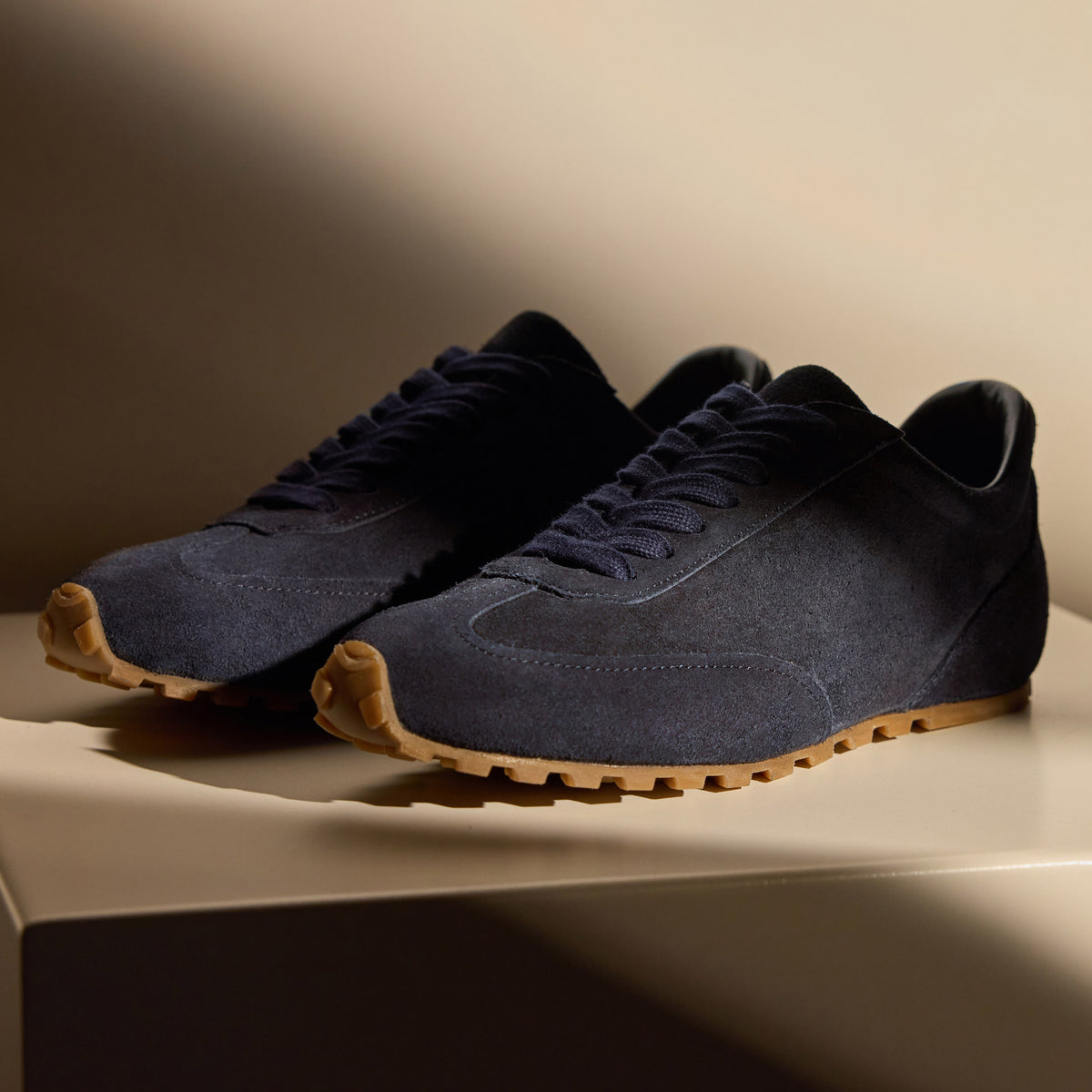 Women's Suede Low Running Sneaker in Navy | James Perse Los Angeles