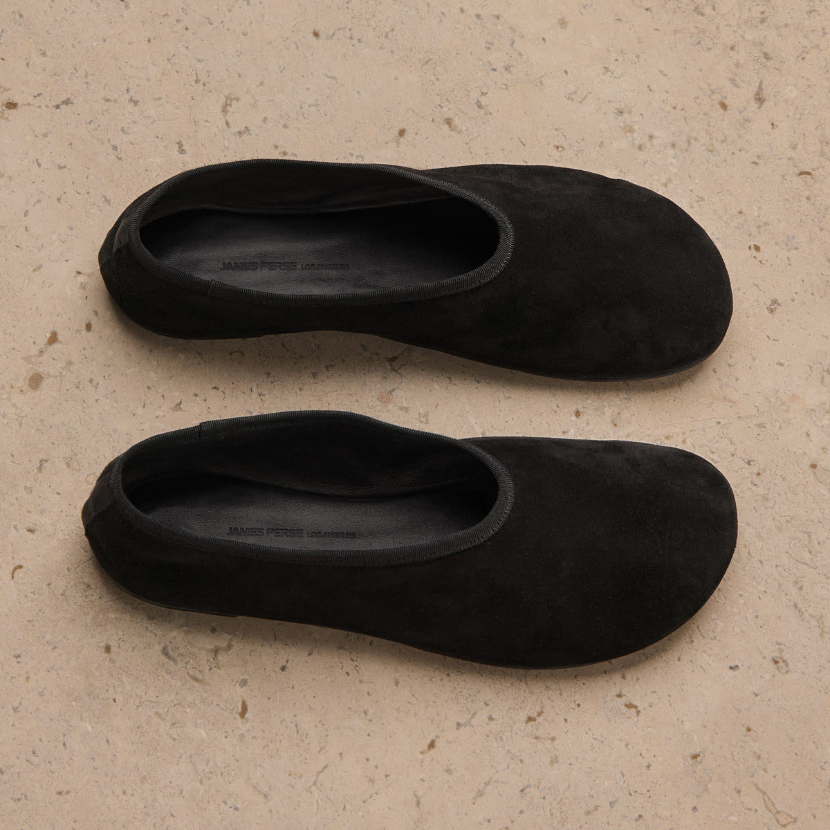 Women's Binded Suede Ballet Flat In Black | James Perse Los Angeles