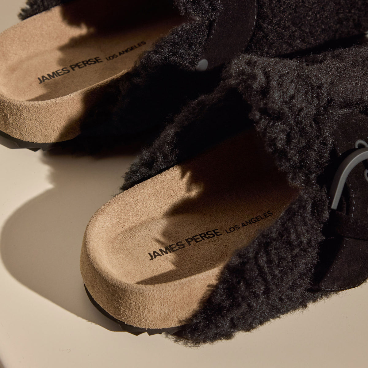 Women's Shearling Slip On Clog in Black | James Perse Los Angeles