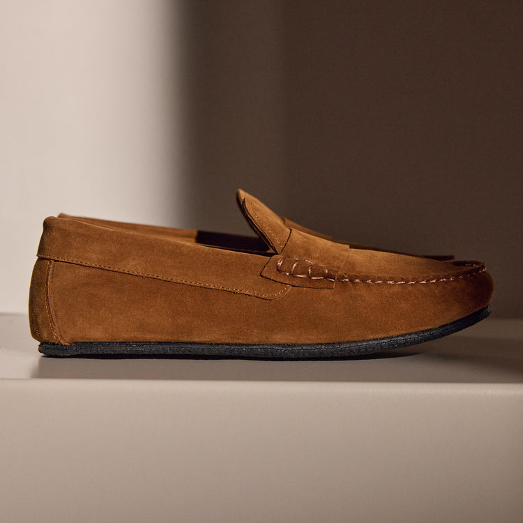 Women's Suede Loafers in Cognac | James Perse Los Angeles
