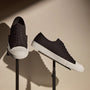 Women's Cotton Canvas Low Top Vulcanized Sneaker in Black | James Perse Los Angeles