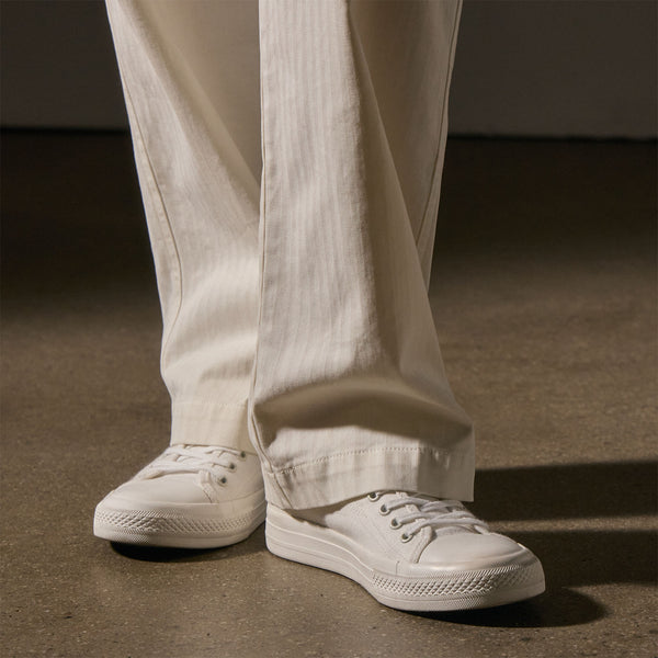 Women's Cotton Canvas Low Top Vulcanized Sneaker - White