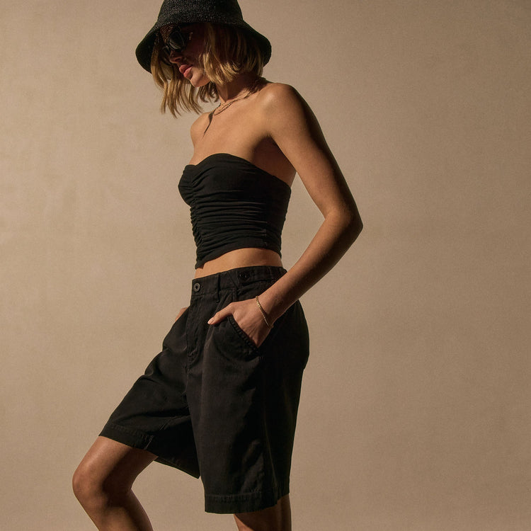 Cotton Long Short - Black Pigment