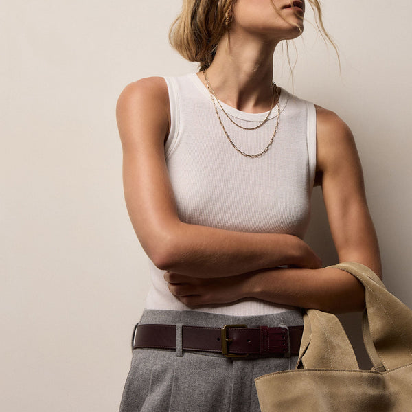 Cotton Gauze Ribbed Tank in Everest White | James Perse Los Angeles