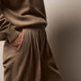 Ribbed Waist Wide Leg Pant in Coffee Pigment | James Perse Los Angeles