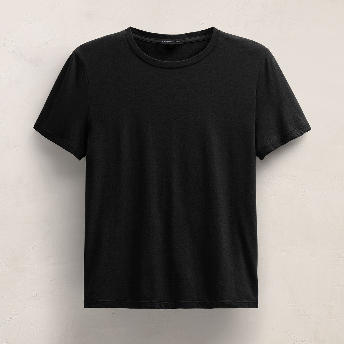 Short Sleeve Elevated Lotus Jersey Crew in Black | James Perse Los Angeles