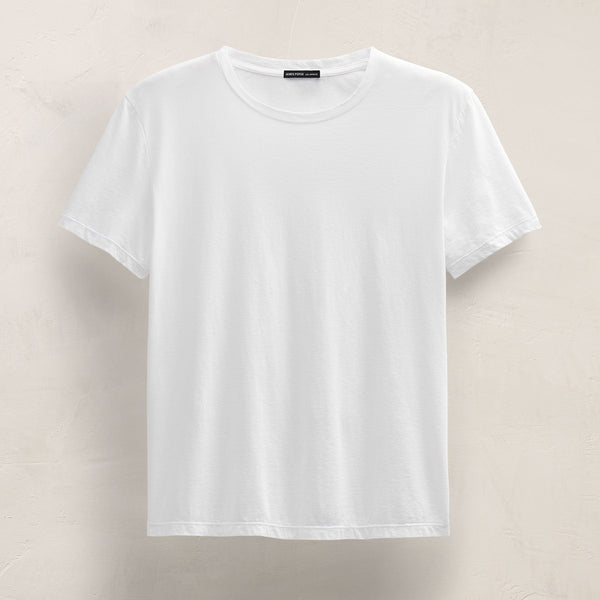 Short Sleeve Elevated Lotus Jersey Crew in White | James Perse Los Angeles