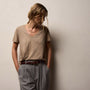 Short Sleeve Elevated Lotus Jersey V Neck in Coffee | James Perse Los Angeles