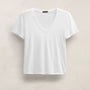 Short Sleeve Elevated Lotus Jersey V Neck in White | James Perse Los Angeles