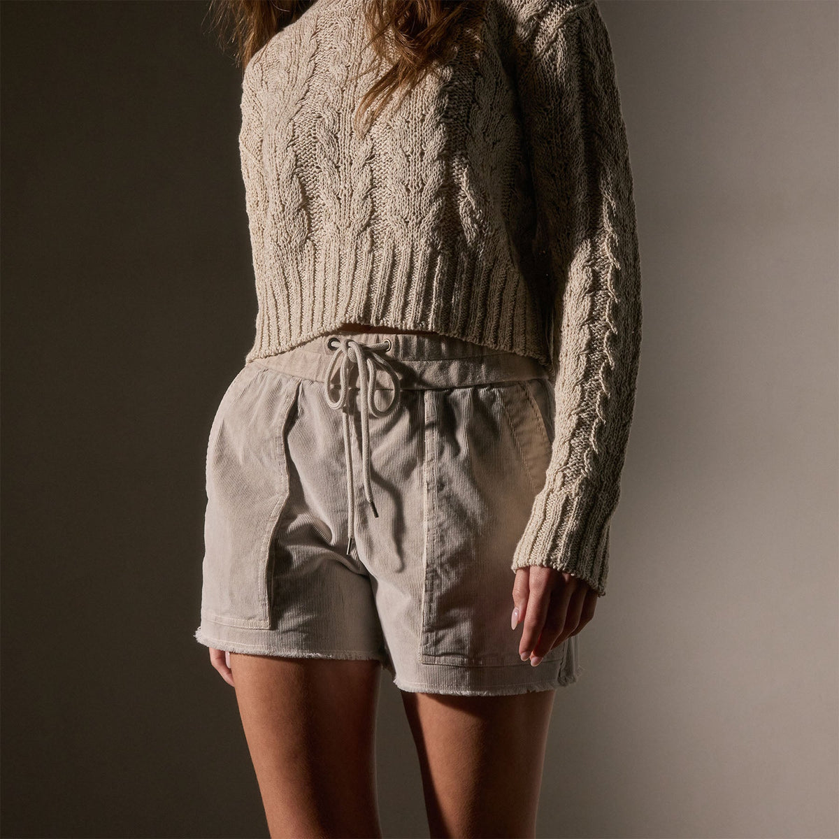 Mixed Media Utility Short in Salt Pigment | James Perse Los Angeles