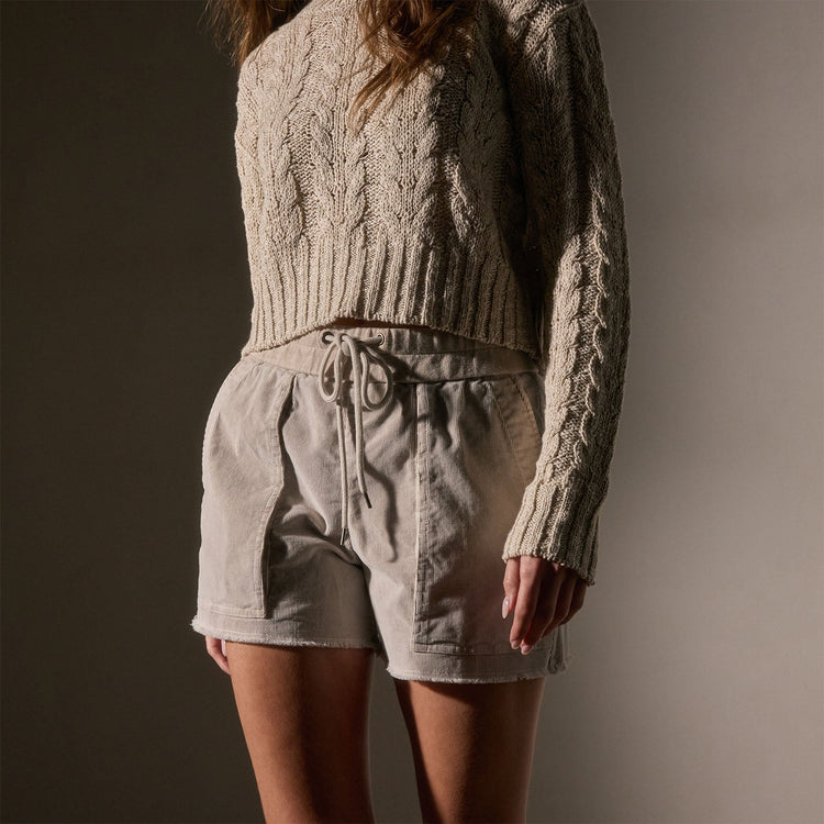 Mixed Media Utility Short in Salt Pigment | James Perse Los Angeles