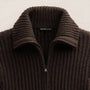 Recycled Cashmere Zip Funnel Neck in Kona/Black | James Perse Los Angeles