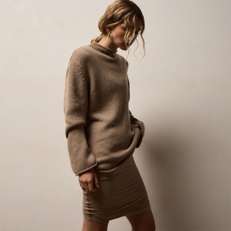 Heavy Spun Cashmere Sweater in Coffee | James Perse Los Angeles