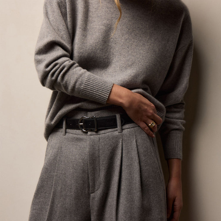 Spun Cashmere Crew Neck in Heather Grey | James Perse Los Angeles